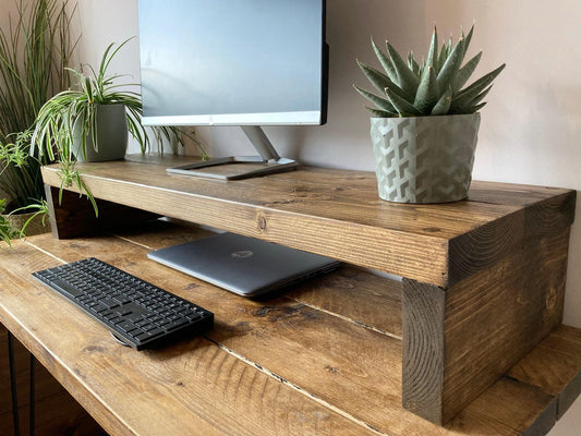 Redwood Pine Monitor Stand
